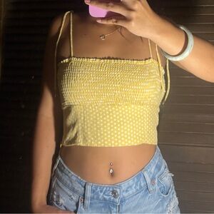 Yellow Polka Dot Zara Crop Top